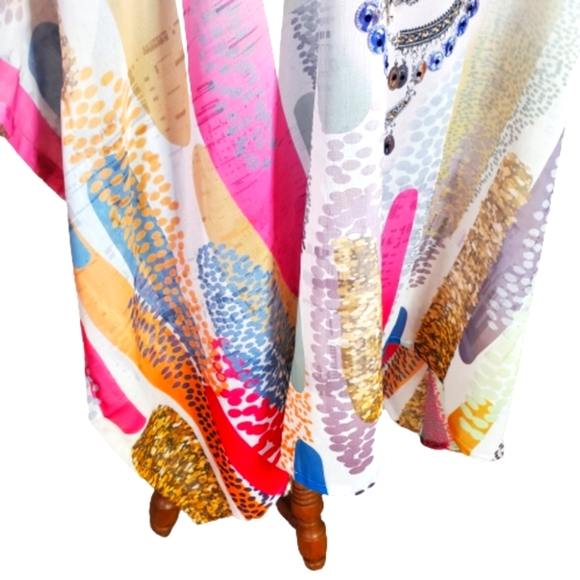 COLORFUL ☆ RHINESTONE ACCENTED ☆ CAFTAN TOP/POOL COVER-UP ☆ NWT - Picture 11 of 15